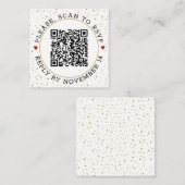 QR-code RSVP gouden grens en confetti Informatiekaartje (Voorkant / Achterkant)