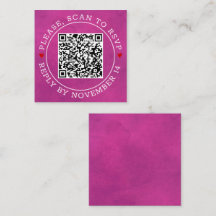 QR code RSVP grens bevlekte fuchsia roze bruiloft 