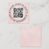 QR-code RSVP grens bevlekte zachte roze bruiloft Informatiekaartje (Voorkant / Achterkant)