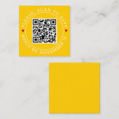 QR-code RSVP-grens en geel huwelijk Informatiekaartje (Voorkant / Achterkant)