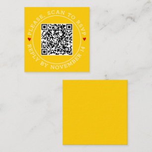 QR-code RSVP-grens en geel huwelijk Informatiekaartje