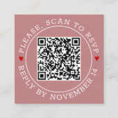QR-code RSVP-grens en hevige bruiloft met stoffige Informatiekaartje (Voorkant)