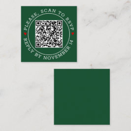 QR-code RSVP-grens, hartstikke groene bruiloft Informatiekaartje