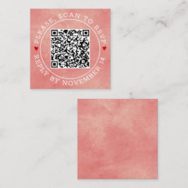 QR-code RSVP grens koraal roze gekleurde bruiloft Informatiekaartje