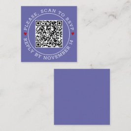 QR-code RSVP-grensharten periwinkle blue bruiloft Informatiekaartje