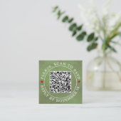 QR-code RSVP groen gekleurd, harten bruiloft Enclo Informatiekaartje (Staand voorkant)