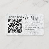 QR-code RSVP Huwelijk Nep Marmer Bijgevoegde Kaart Visitekaartje (Voorkant)