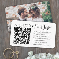 QR-code RSVP Huwelijkswebsite Eenvoudige Foto Resp