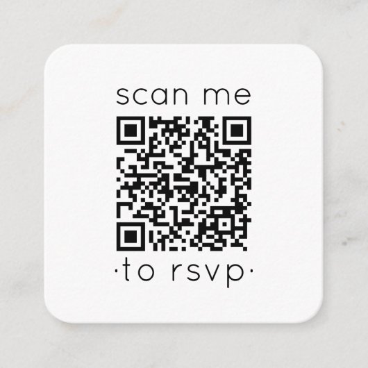 QR Code RSVP Huwelijkswebsite Moderne Minimale Fot Informatiekaartje (Voorkant)