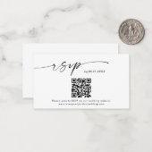 QR-code RSVP-kaart | Moderne minimalistische bruil Notitiekaartje (Voorkant / Achterkant in situ)