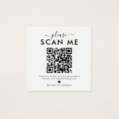 QR-code RSVP-Kaart voor bruiloft RSVP Vierkante Visitekaartjes (Voorkant)