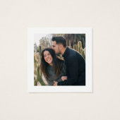 QR-code RSVP-Kaart voor bruiloft RSVP Vierkante Visitekaartjes (Achterkant)