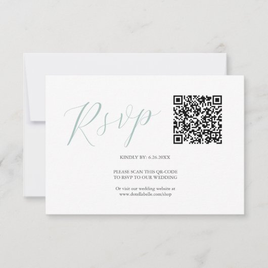 QR-code RSVP-kaarten Eenvoudig RSVP Kaartje (Voorkant)