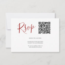 QR-code RSVP-kaarten Rood RSVP Kaartje