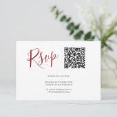 QR-code RSVP-kaarten Rood RSVP Kaartje (Staand voorkant)