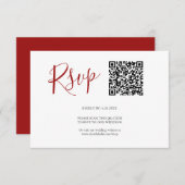QR-code RSVP-kaarten Rood RSVP Kaartje (Voorkant / Achterkant)