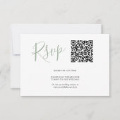 QR-code RSVP-kaarten Sage Green RSVP Kaartje (Voorkant)