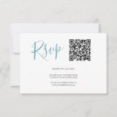QR-code RSVP-kaarten Turquoise Blauw RSVP Kaartje (Voorkant)