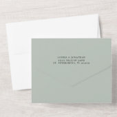 QR Code RSVP Kalligrafie Sage Groene Bruiloft All In One Uitnodiging (Achterkant)