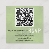 QR-code RSVP kleurgroen bruinbruiloft Enclosure Informatiekaartje (Voorkant)