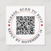 QR-code RSVP koraalgrens met hartenbruiloft Informatiekaartje (Voorkant)