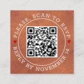 QR-code RSVP, met de grens bevlekte terracotta bru Informatiekaartje (Voorkant)