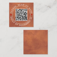 QR-code RSVP, met de grens bevlekte terracotta bru
