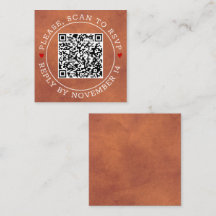QR-code RSVP, met de grens bevlekte terracotta bru