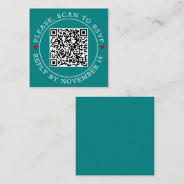 QR-code RSVP met greningshoogte blauwgroen blauwe  Informatiekaartje