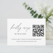 QR-code RSVP-minimalistische bruiloft Website lega RSVP Kaartje (Staand voorkant)