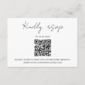QR Code RSVP Minimalistische Huwelijksreactie Informatiekaartje (Voorkant)
