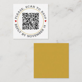 QR-code RSVP modern gouden grensharten bruiloft En Informatiekaartje