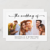 QR-code RSVP | Moderne drie fotobruiloft Kaart (Voorkant / Achterkant)