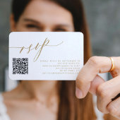 QR-code RSVP moderne goudwebsite met foto's Informatiekaartje