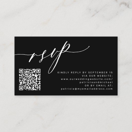 QR-code RSVP moderne website voor fotobruiloft Informatiekaartje (Voorkant)