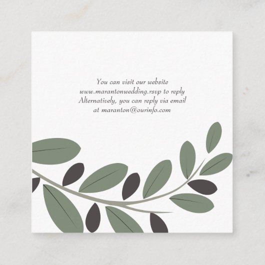 QR-code RSVP, Olijftak Mediterrane bruiloft Informatiekaartje (Achterkant)