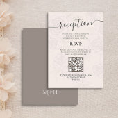 QR Code RSVP Online Blush Bloemen Receptie Eenvoud Informatiekaartje