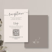 QR Code RSVP Online Blush Receptie Eenvoudige Taup Informatiekaartje