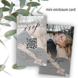 QR code RSVP photo wedding website elegant Informatiekaartje