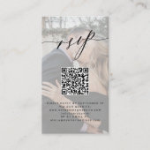 QR code RSVP photo wedding website elegant Informatiekaartje (Voorkant)
