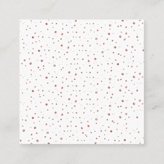 QR-code RSVP roos gouden grens en confetti Informatiekaartje (Achterkant)