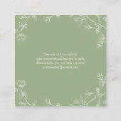 QR-code RSVP, saliegroene bloesems bloemachtige br Informatiekaartje (Achterkant)