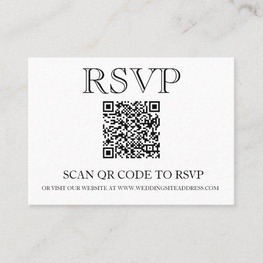 QR-code RSVP Simple Visitekaartje (Voorkant)