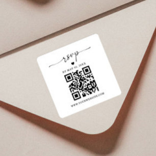 QR-code RSVP-Sticker Etiket vierkante retourzend