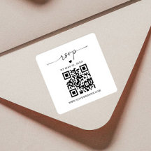 QR Code RSVP Sticker | Vierkante Retourlabel 
