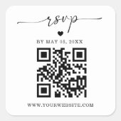 QR-code RSVP-sticker | Vierkante retourlabel  Vierkante Sticker (Voorkant)