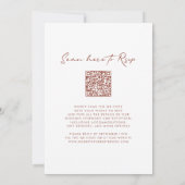 QR Code RSVP Terracotta Monogram Krans Bruiloft Kaart (Achterkant)