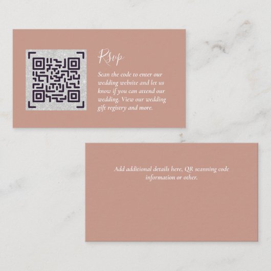 QR CODE RSVP Trouwdetails Accommodatie Cadeaus Informatiekaartje (Voorkant / Achterkant)