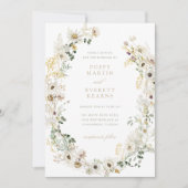 QR Code RSVP Trouwkaart Wilde Bloem Florale Kaart (Voorkant)