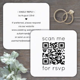 QR-code RSVP Trouwwebsite Rechthoekige Bijlagekaar Vierkante Visitekaartje